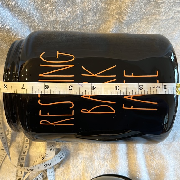 RAE DUNN | Black and Orange "Resting Bark Face" Canister - Picture 8 of 9